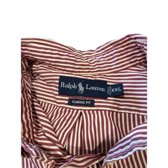 Ralph Lauren Mens Vintage Y2K Short Sleeve Striped Button Down Shirt  Size XXL - Picture 3 of 13